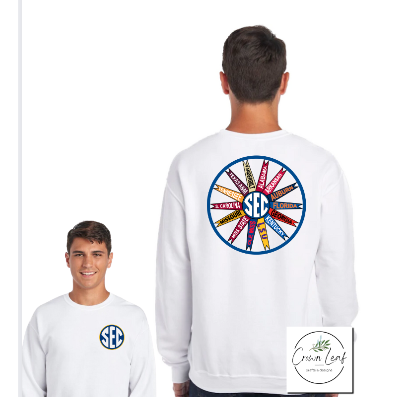 SEC Team Flags [Gildan Softstyle White Tee, White Gildan: Crewneck, or Hoodie] Main Image